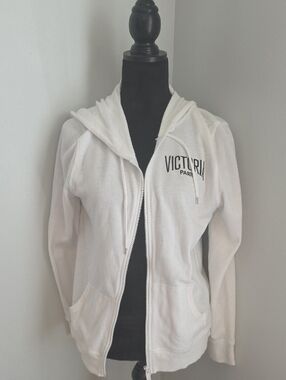White Victoria's Secret SPORT Zip-Up Hoodie Jacket